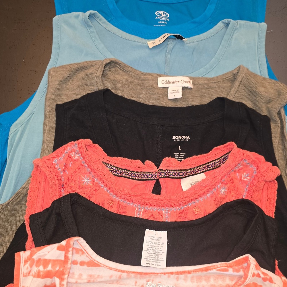 Lot of 7 Womens Tank Tops Size L Sonoma Coldwater Creek Kim Rogers Assorted - Picture 2 of 4